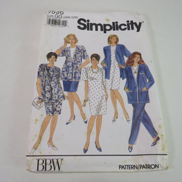 simplicity 7896 sewing pattern dress, jacket, top, pants, skirt - Picture 2 of 9